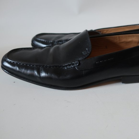 MENS TOD'S BLACK LEATHER SLIP-ON LOAFERS 9 * - Picture 3 of 14